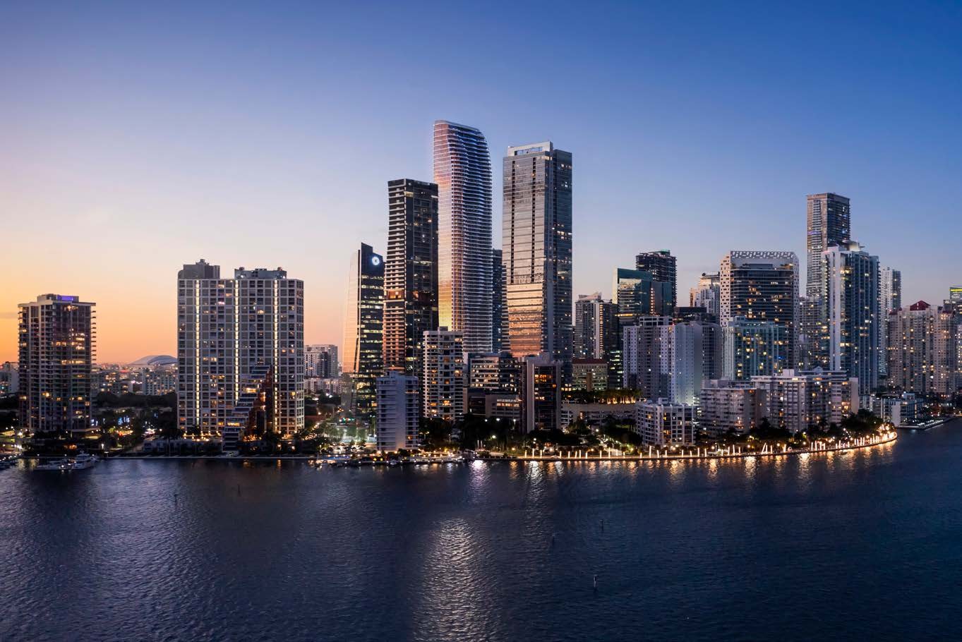 Torre de residencias de lujo frente a la bahía en Brickell, Miami